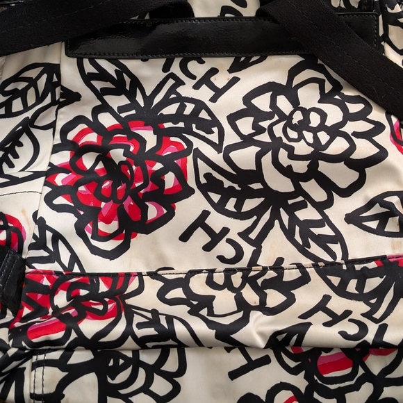 Coach Daisy Floral Backpack in Black, White, Magenta
